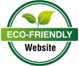 A round green and white circle with the words of eco-friendly website, logo of GreenGeeks a web hosting.